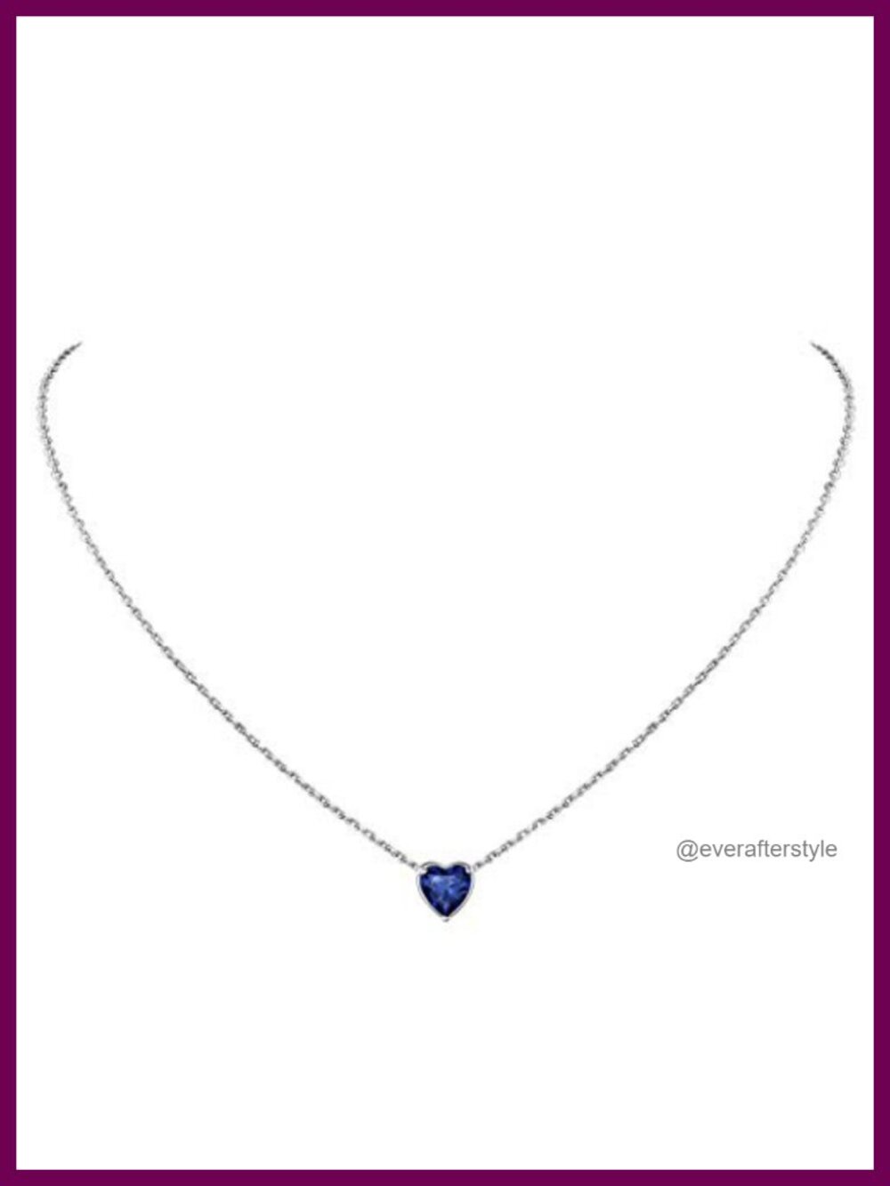 925 Sterling Silver Heart Birthstone Pendant Necklace 16in Gift